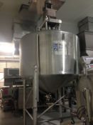 2007 WCB 500 Gal. Dome-Top Cone-Bottom S/S Tank, Model _____, S/N ____ with Sweep Agitator (