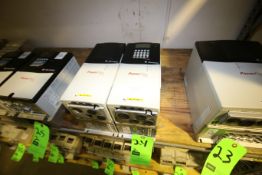 Allen Bradley 15 hp PowerFlex VFD's, Cat #20BD022A0AYNANDO, 480 V, 3 Phase, Series B