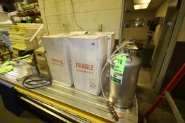 New Emergency Eyewash System includes: (6) Guardian 10 Gal. Portable Eyewash S/S Spray Tanks,