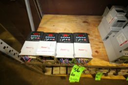 Allen Bradley 3 hp and 5 hp PowerFlex 40 VFD's, (3) Cat #22B-B012N104, Series A and (1) Cat #22B-