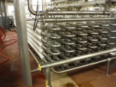 2008 Feldmeier Tube in Tube Pasteurization System, Product contact straight tubes are AL6XN with