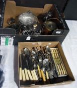 Silver plated teapot and sugar bowl, fur