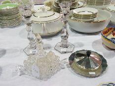 A pair of moulded glass baluster-shaped