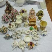 Four Aynsley and similar floral encruste