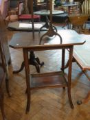 Oak three-tier folding cakestand and sta