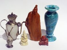 Chinese opaline glass and white metal mo