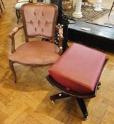 French-style open armchair with carved t