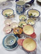 Quantity Quimper bowls, Delft 1953 mug i