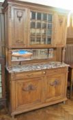 French walnut side cabinet, the raised s