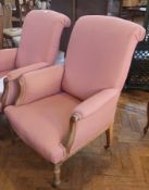 Pair of Victorian walnut square-back gen