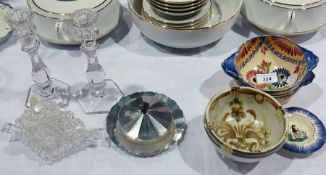 Two Quimper chocolate bowls, Quimper ash