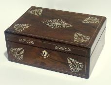 Victorian mother-of-pearl inlaid rosewoo