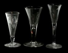 Georgian wine glass with drawn trumpet b