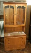 Nathan teak side cabinet having glazed u