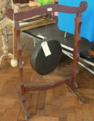 Stained wood floor standing dinner gong,