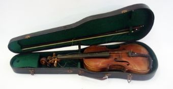 Late 19th century German violin with mat