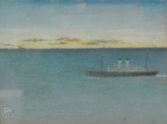 Pastel drawing, initialled 