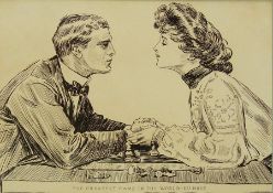 Set of four pen and ink cartoons