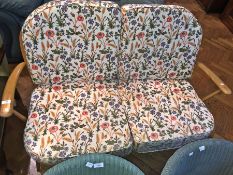 Ercol beech spindleback two seater cotta