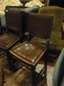 Set of four oak Cromwellian style dining