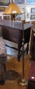 Brass adjustable standard lamp with pape