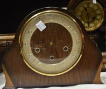 Oak Westminster chime mantel clock and t