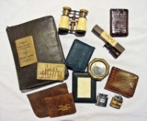 Pair field glasses, quantity leather wal