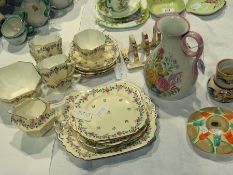 Shelley china part teaset, rose and flor