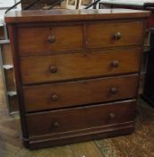 Victorian mahogany chest of two short an