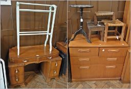 Stained wood folding DVD rack, mid 20th