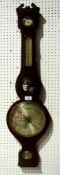 Victorian mahogany banjo barometer with
