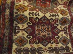 Persian style wool runner, pale blue gro