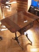 Regency brass inlaid rosewood pembroke s