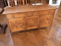 20th century oak sideboard, with two fri
