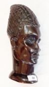 Two West African carved hardwood heads,