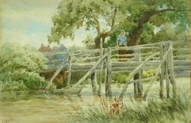 Pair watercolour drawings