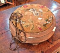A pair of Victorian circular footstools,