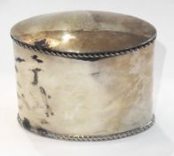 A Victorian silver oval tea caddy with g