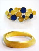 14K modernist style Danish(?) bangle of