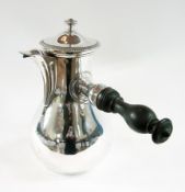 A continental white metal chocolate pot