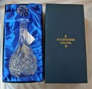 Cut glass mallet-shaped wine decanter