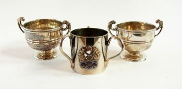 A pair of Edwardian miniature silver tro