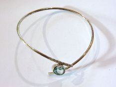 18ct white gold topaz and diamond bangle