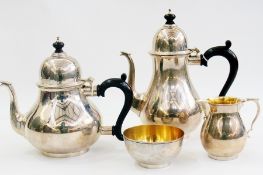 Four-piece tea and coffee service viz:-