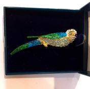 Enamel painted and paste costume brooch