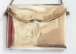 An Edwardian silver card case of envelop