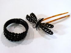 French jet and simulated tortoiseshell h