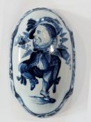 18th century Delft brush back of shaped