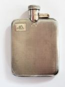 Early 20th century silver hip flask of e