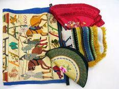 A quantity of woolwork and embroidery in